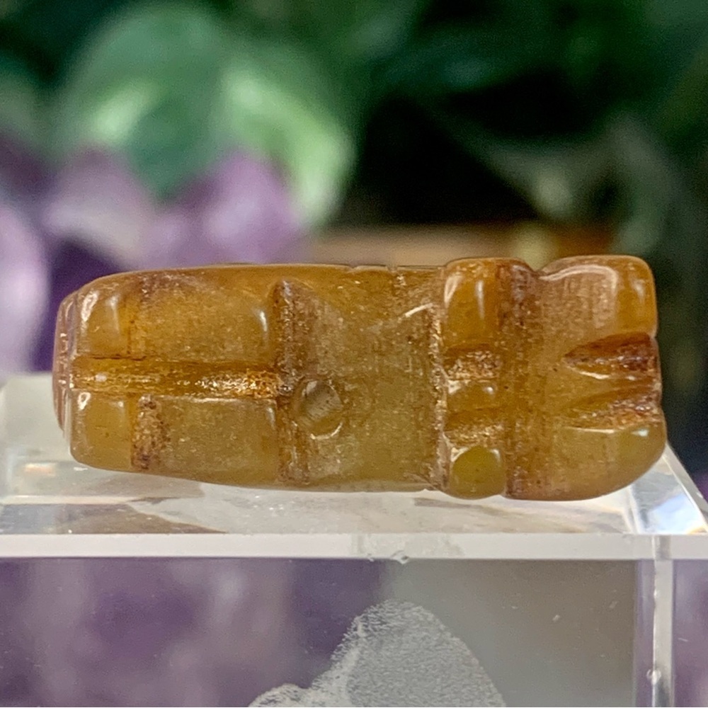 Hand Carved Jade Chinese Zodiac Tiger Drilled Animal Bead Stone Figurine 20th C. - Picture 12 of 15